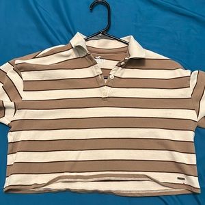 Cropped T-Shirt With Collar